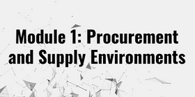 Procurement adnd Supply Environments